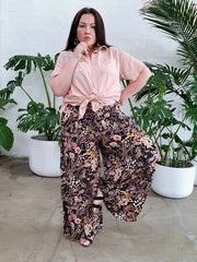 Palazzo Wide Leg Pants // Black Wildflower RE-STOCKED