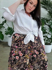 Palazzo Wide Leg Pants // Black Wildflower RE-STOCKED