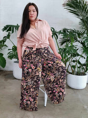 Palazzo Wide Leg Pants // Black Wildflower RE-STOCKED