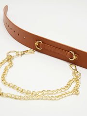 Vegan chain Belt // Tan + Gold (Unisex) (ALL Sizes)