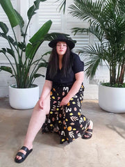 Micro Icon Skirt // Black Geo