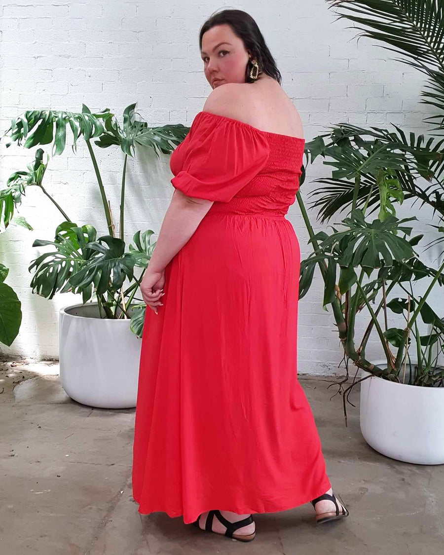 Helena Convertible Dress // Red