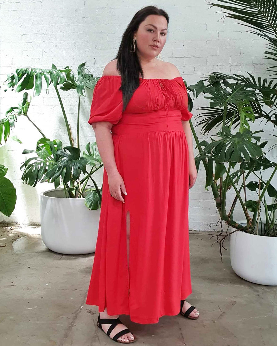 Helena Convertible Dress // Red