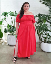 Helena Convertible Dress // Red