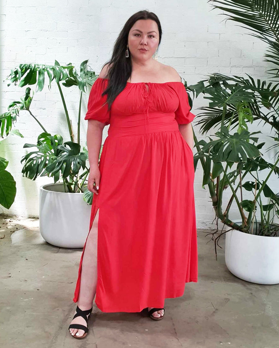 Helena Convertible Dress // Red