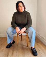 Long Line Raglan Sweater // Army Green