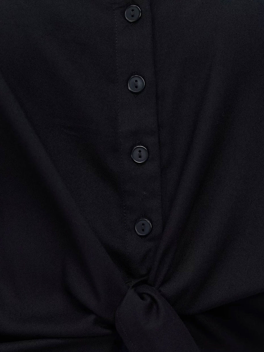 Classic Tie Front Top // Black