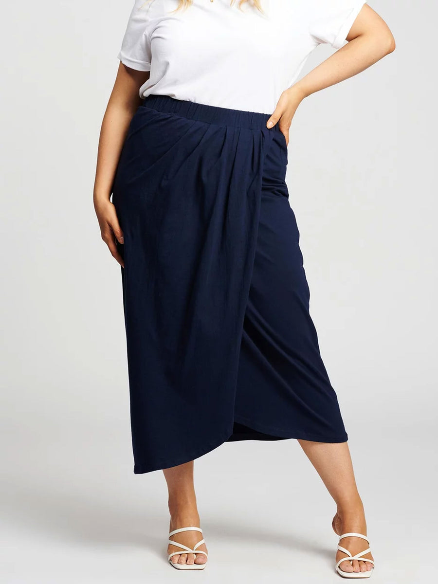 Tulip Wrap Skirt // Navy