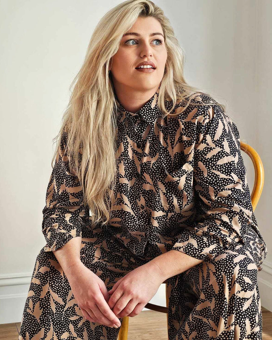 Nina Shirt // Leaf Multi - Now available from size 8 to 26
