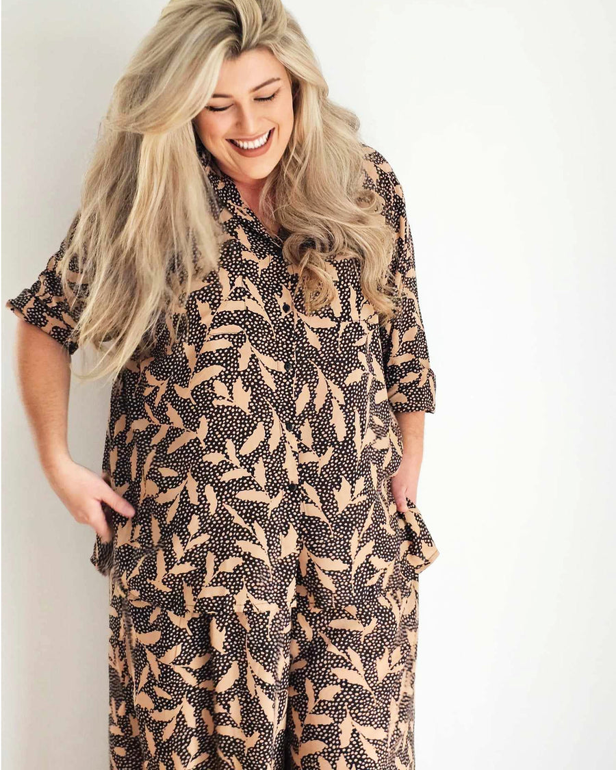 Nina Shirt // Leaf Multi - Now available from size 8 to 26