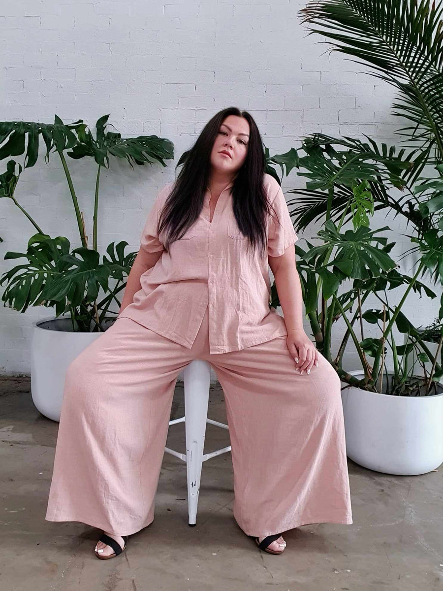 Harvest Shirt // Pink Linen