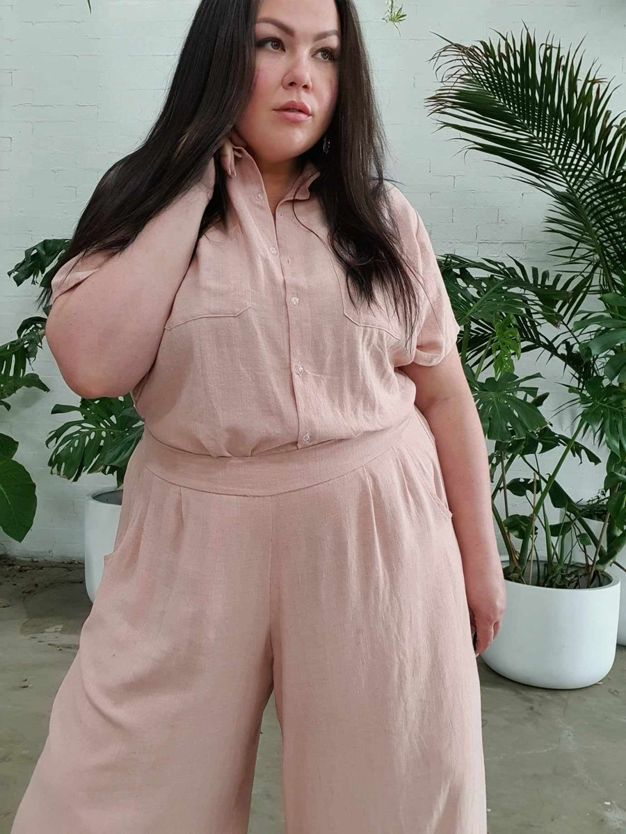 Harvest Shirt // Pink Linen