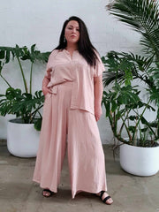 Harvest Shirt // Pink Linen