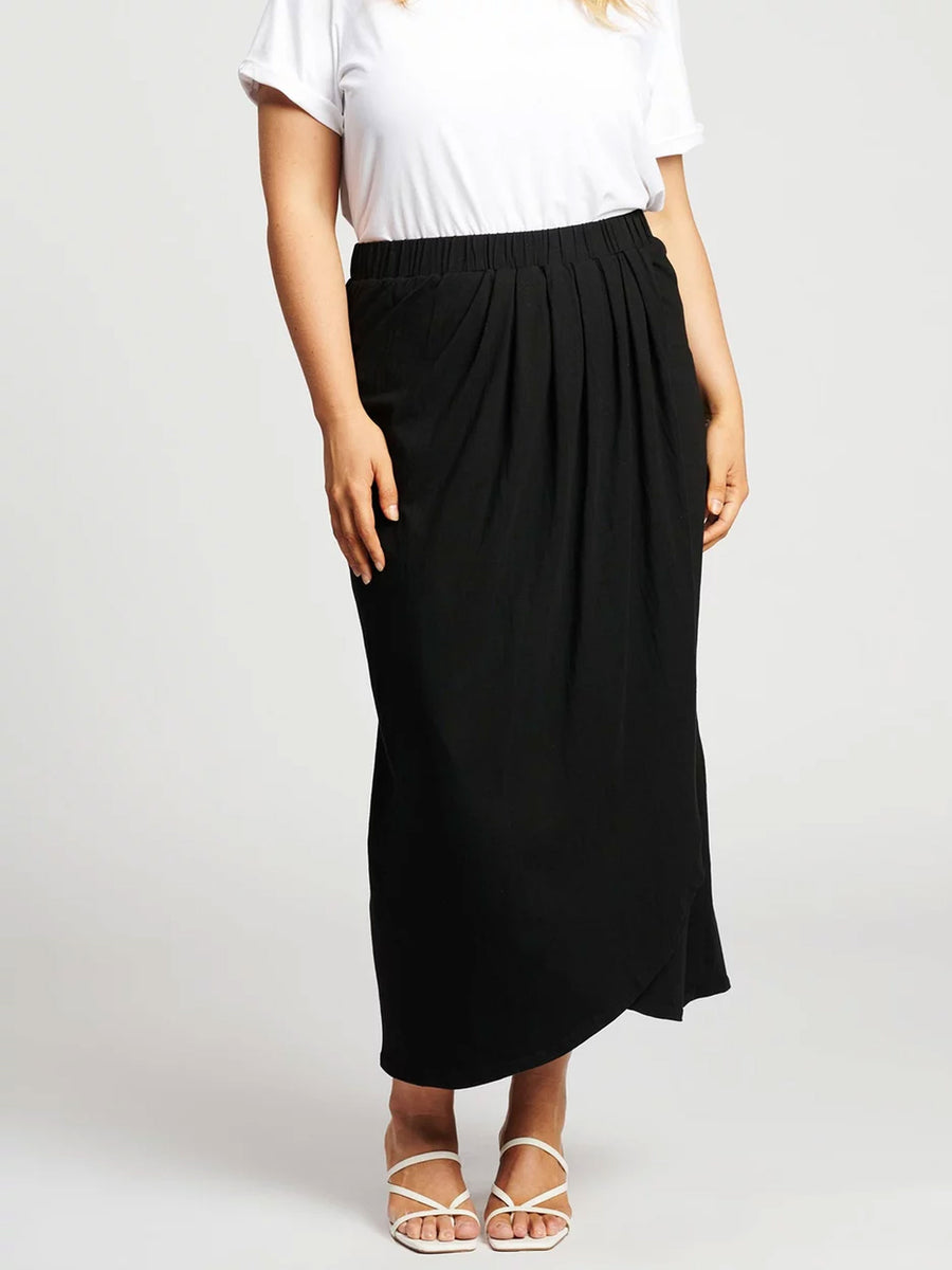 Tulip Wrap Skirt // Black