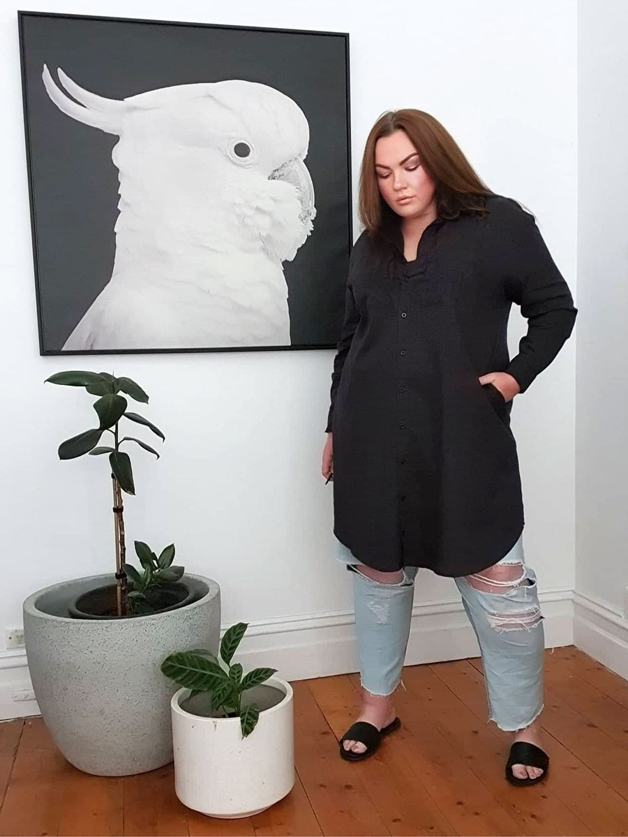 Boyfriend Shirt Dress // Black