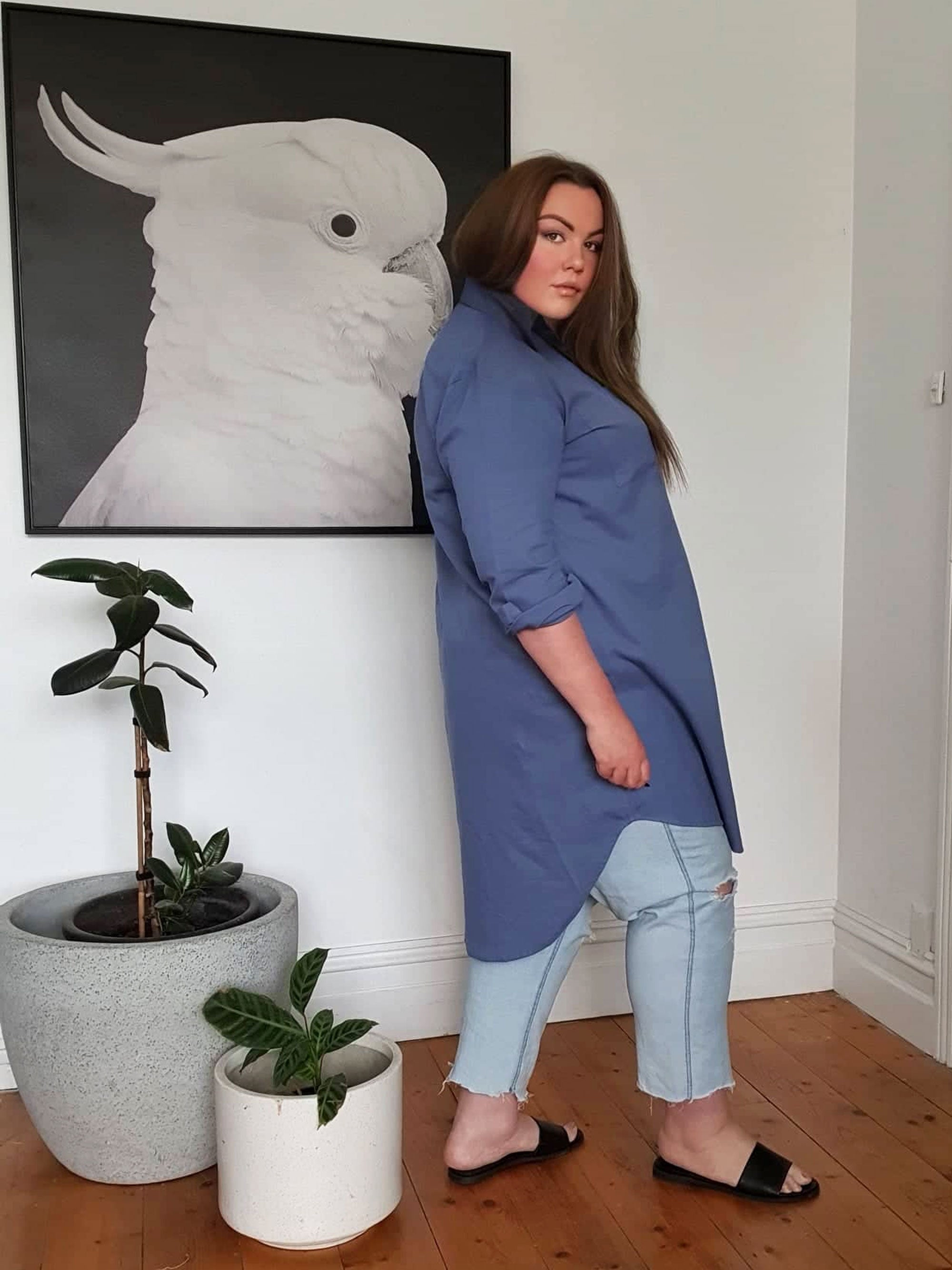 Boyfriend Shirt Dress // Blue