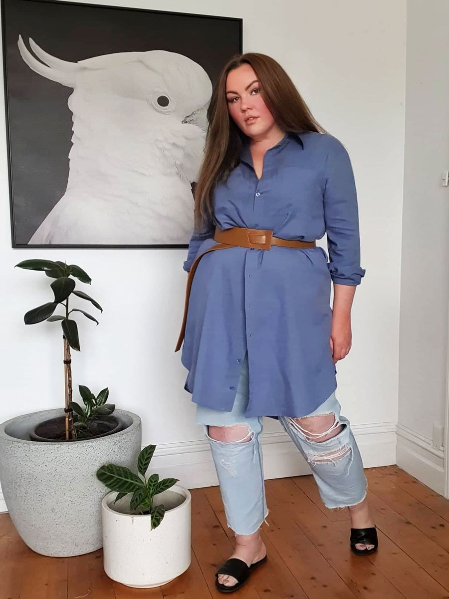 Boyfriend Shirt Dress // Blue