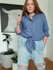 Boyfriend Shirt Dress // Blue