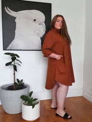 Boyfriend Shirt Dress // Cinnamon