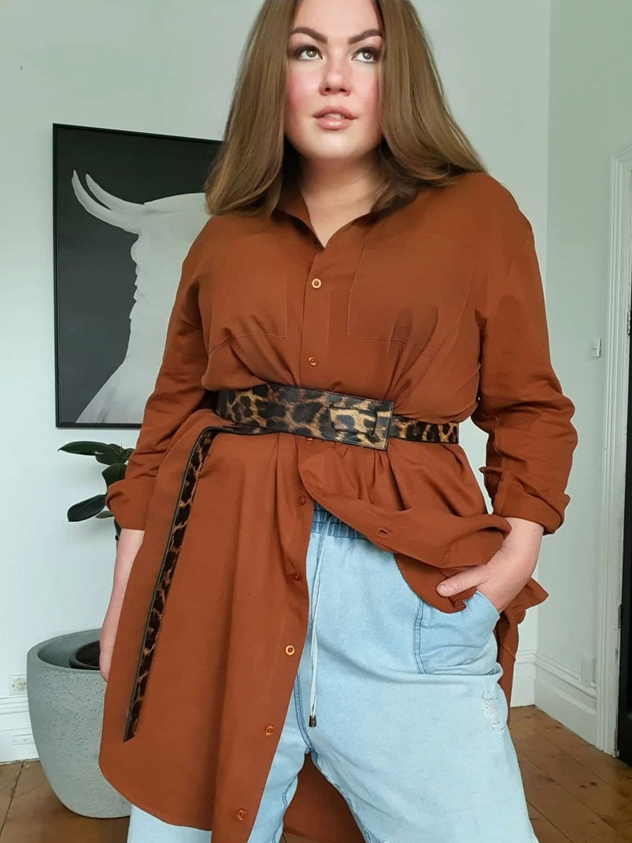 Boyfriend Shirt Dress // Cinnamon