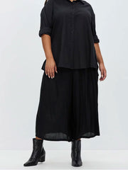 Wide Leg Cropped Chelsea Pant // Black