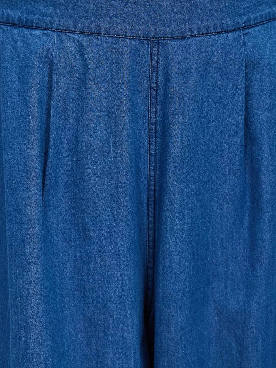 Wide Leg Cropped Chelsea Pant // Chambray Denim