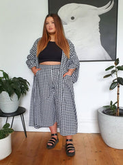 Kimono Duster // Gingham B&W