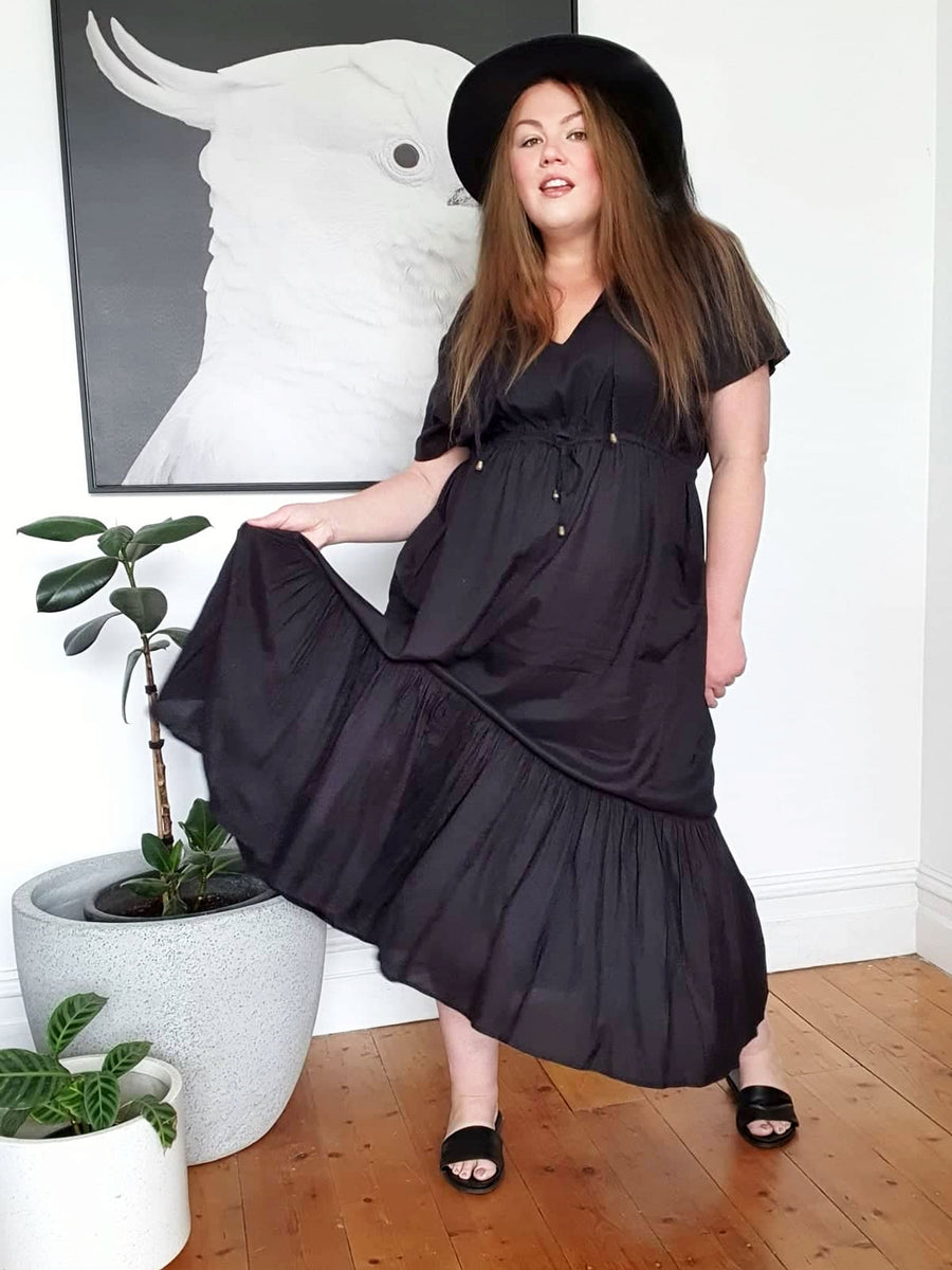 Tropical Maxi Dress // Black
