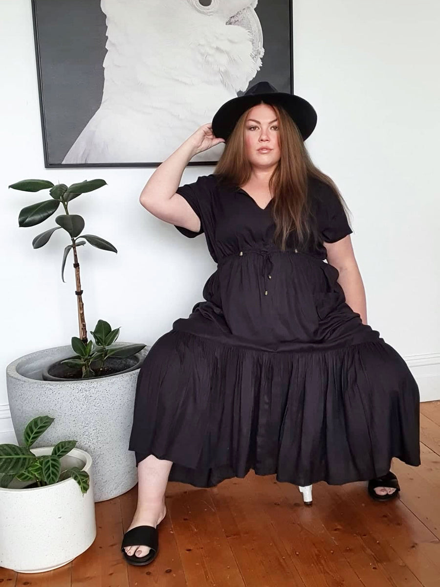 Tropical Maxi Dress // Black
