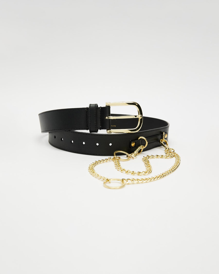 Vegan chain Belt // Tan + Gold (Unisex) (ALL Sizes)