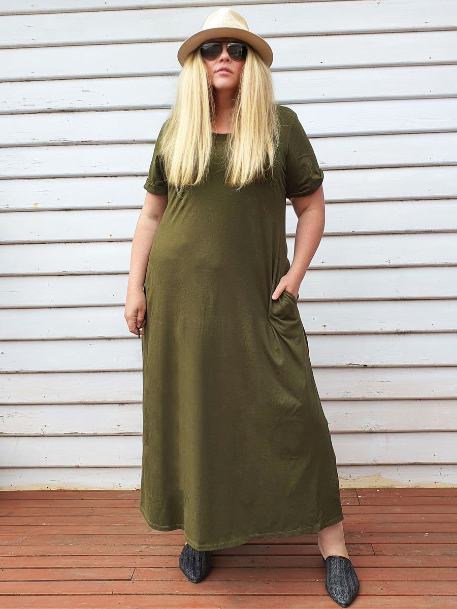 EveryDay T-Shirt Maxi Dress // Fatigue (Selling Out Quickly)