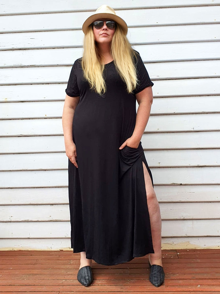 EveryDay T-Shirt Maxi Dress // Black (Selling Out Quickly)