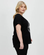 Signature Round Logo Tee Black