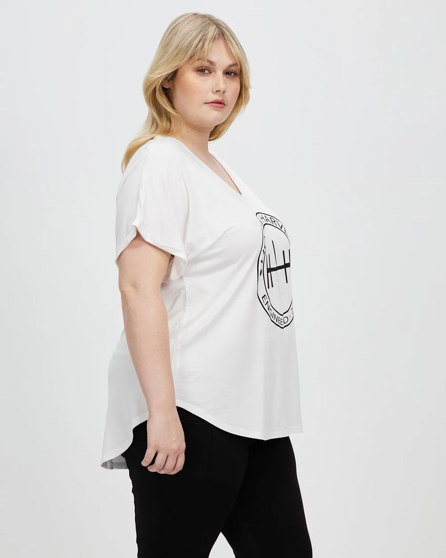 Signature Round Logo Tee White