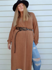 Split Knit Maxi Sweater // Cinnamon