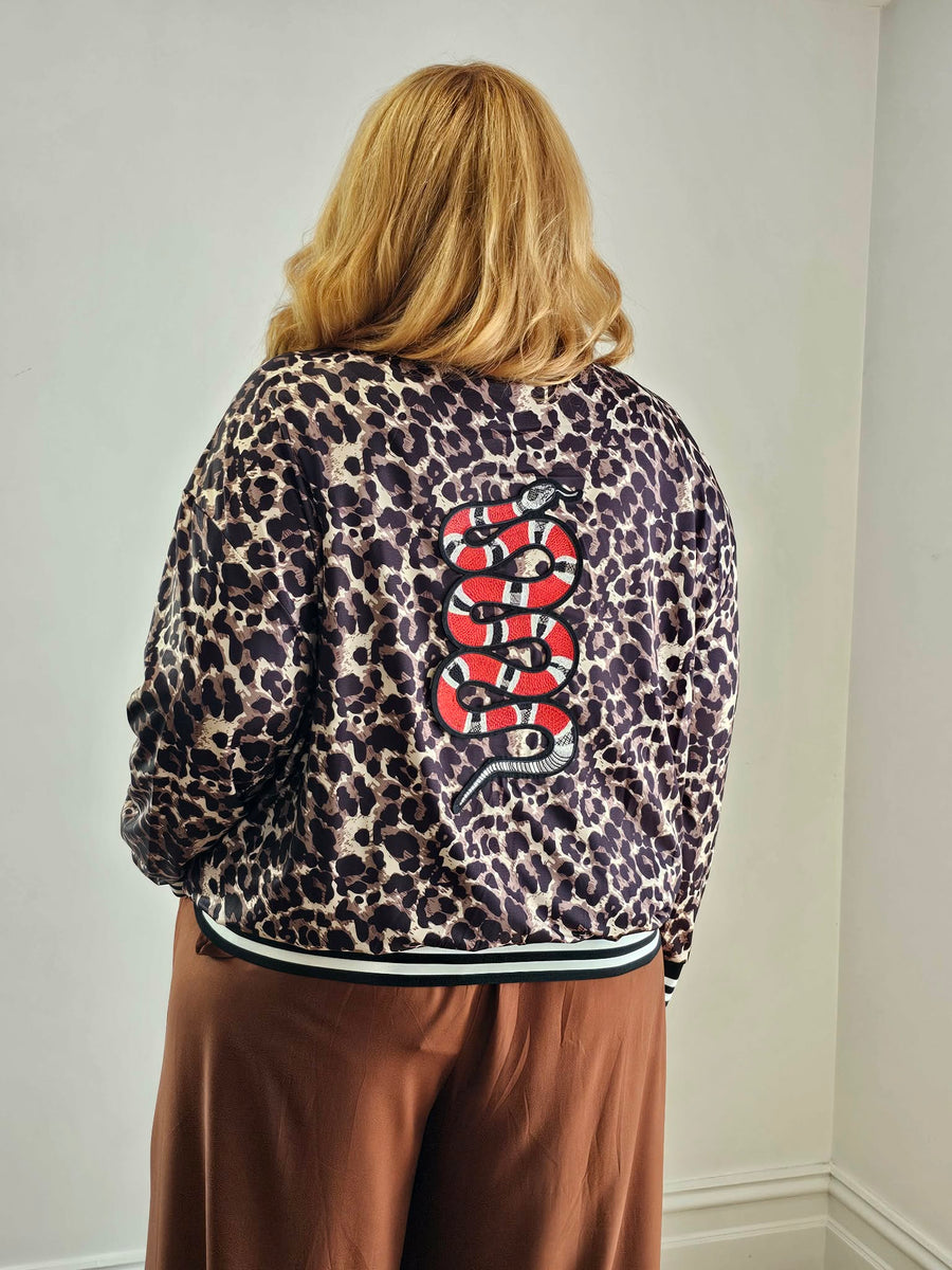 Leopard Print Sukajan Bomber with Snake Patch // Limited Edition Pre-Sale
