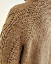 Round Neck Soft Cable Knit Sweater // Mocha