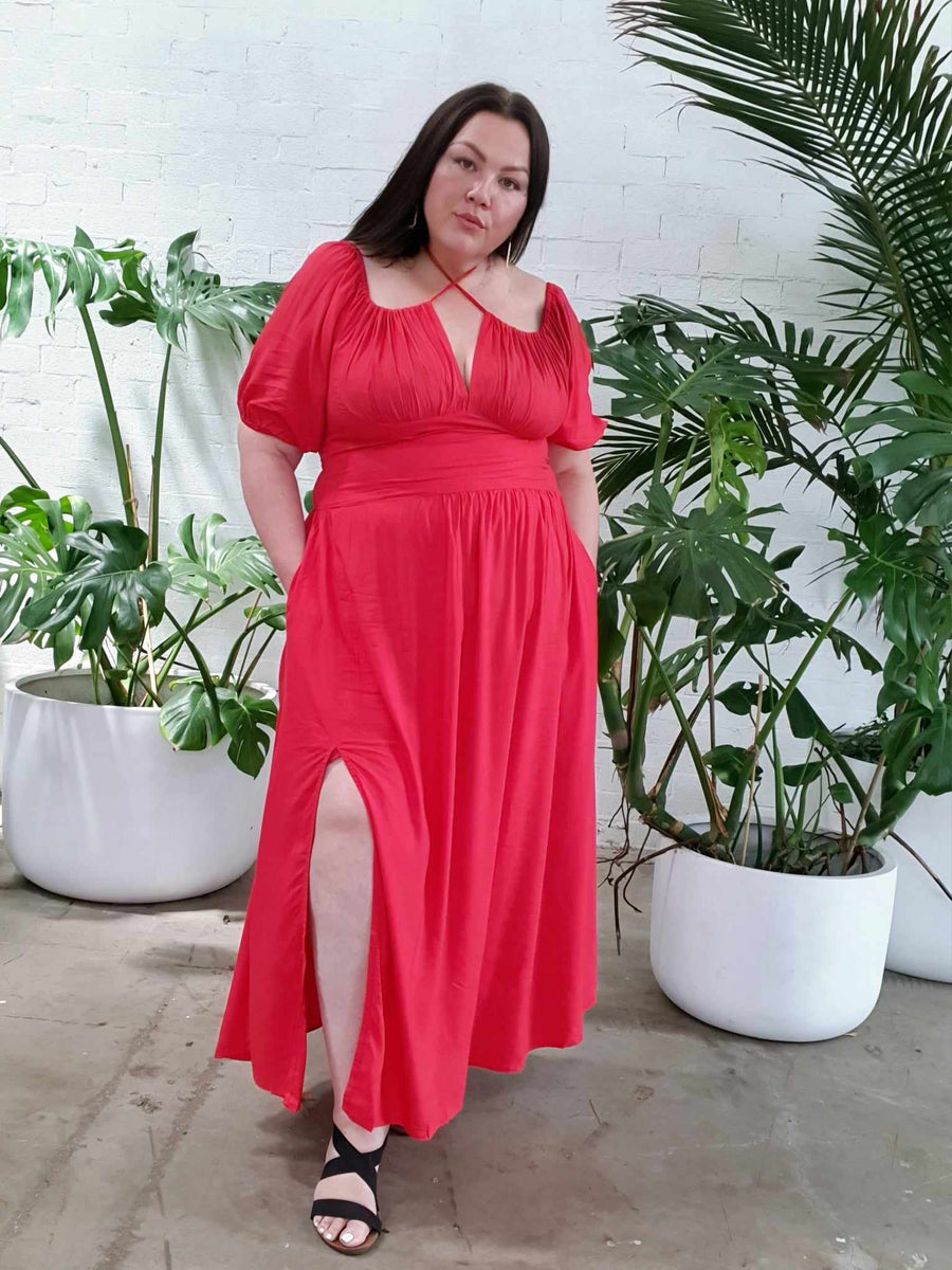 Helena Convertible Dress // Red