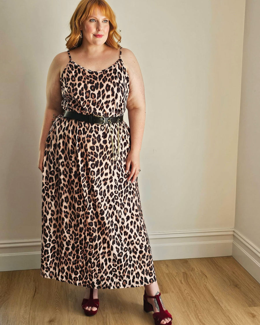 Maxi Slip Dress // Leopard Print