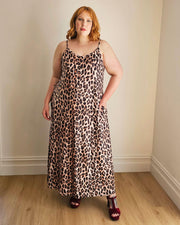 Maxi Slip Dress // Leopard Print