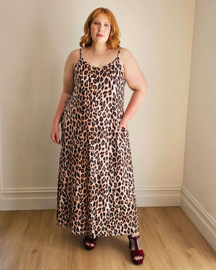 Maxi Slip Dress // Leopard Print