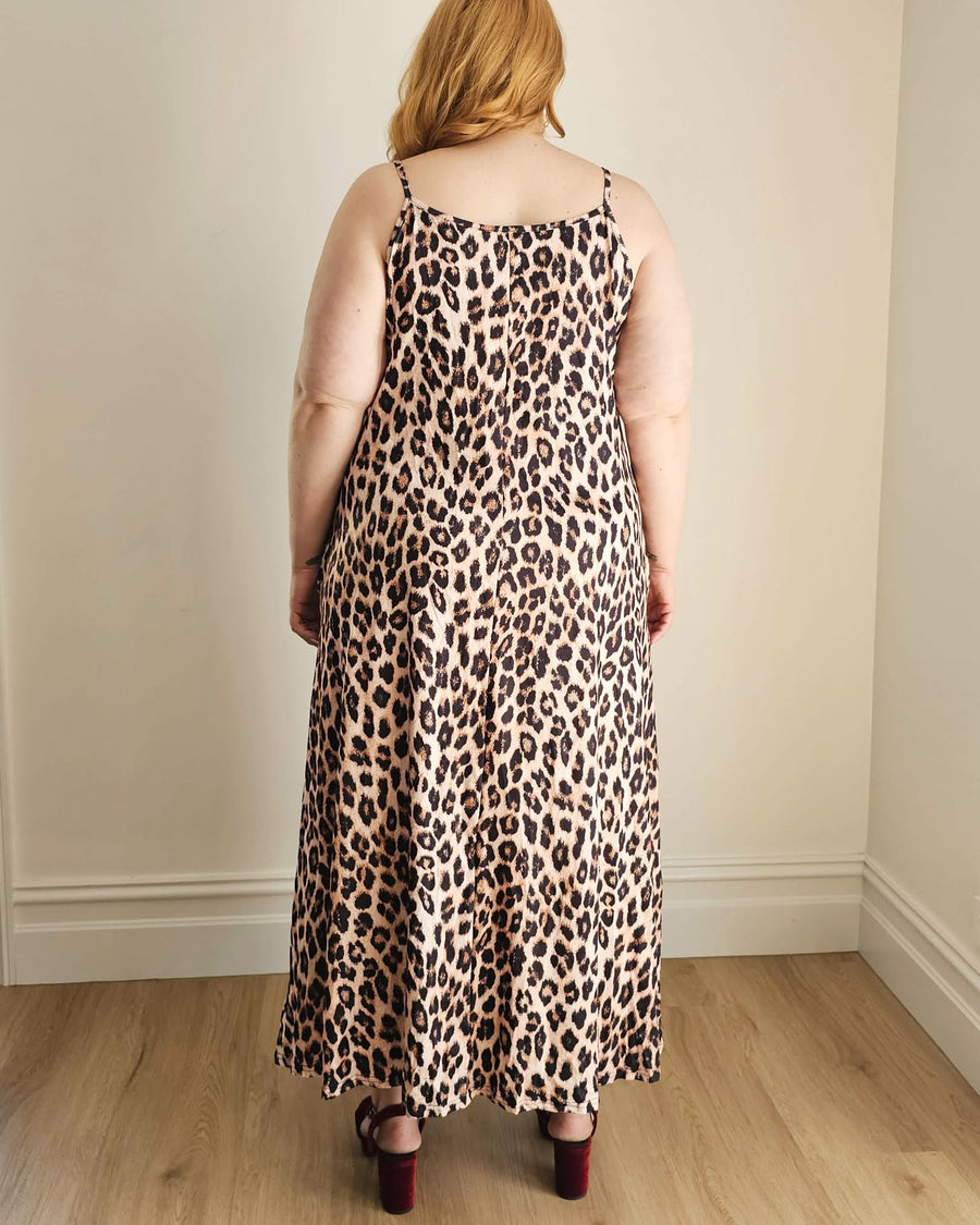 Maxi Slip Dress // Leopard Print