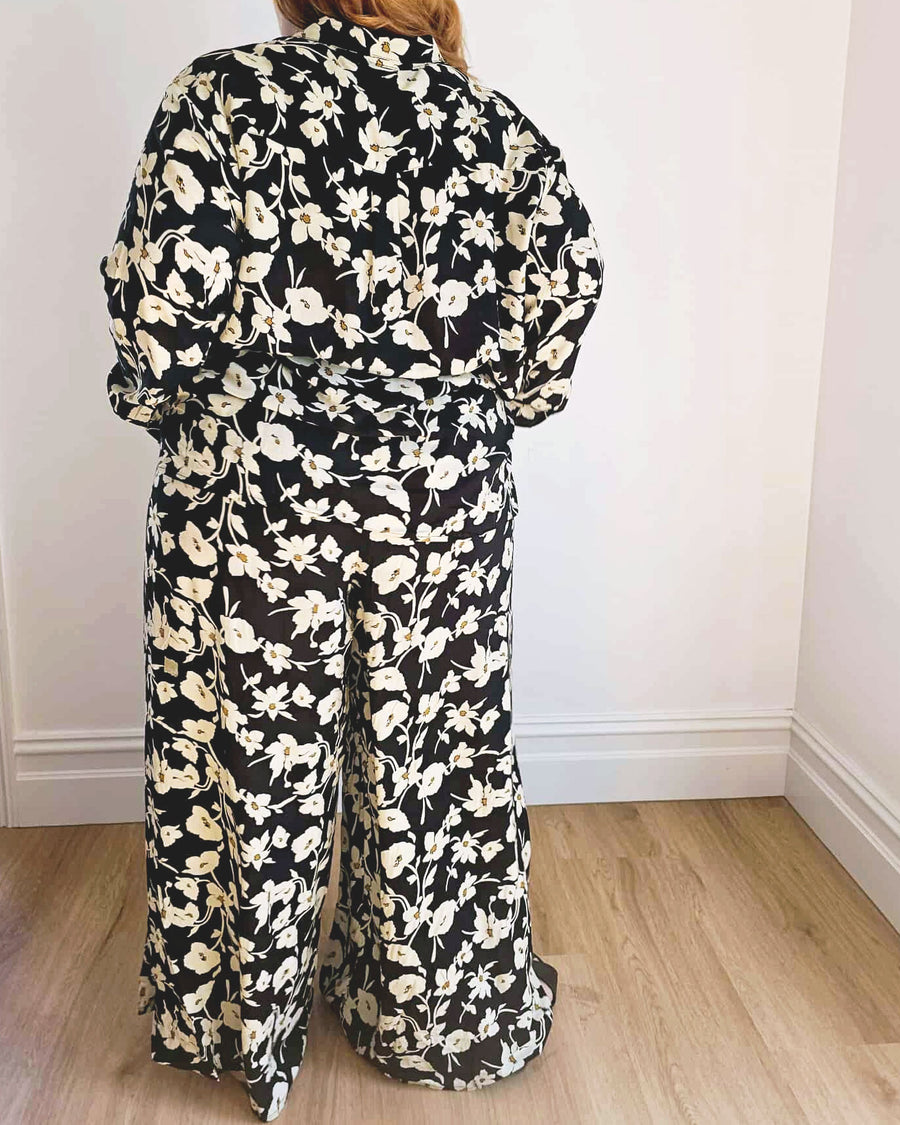 Palazzo Wide Leg Pants //Mono Floral