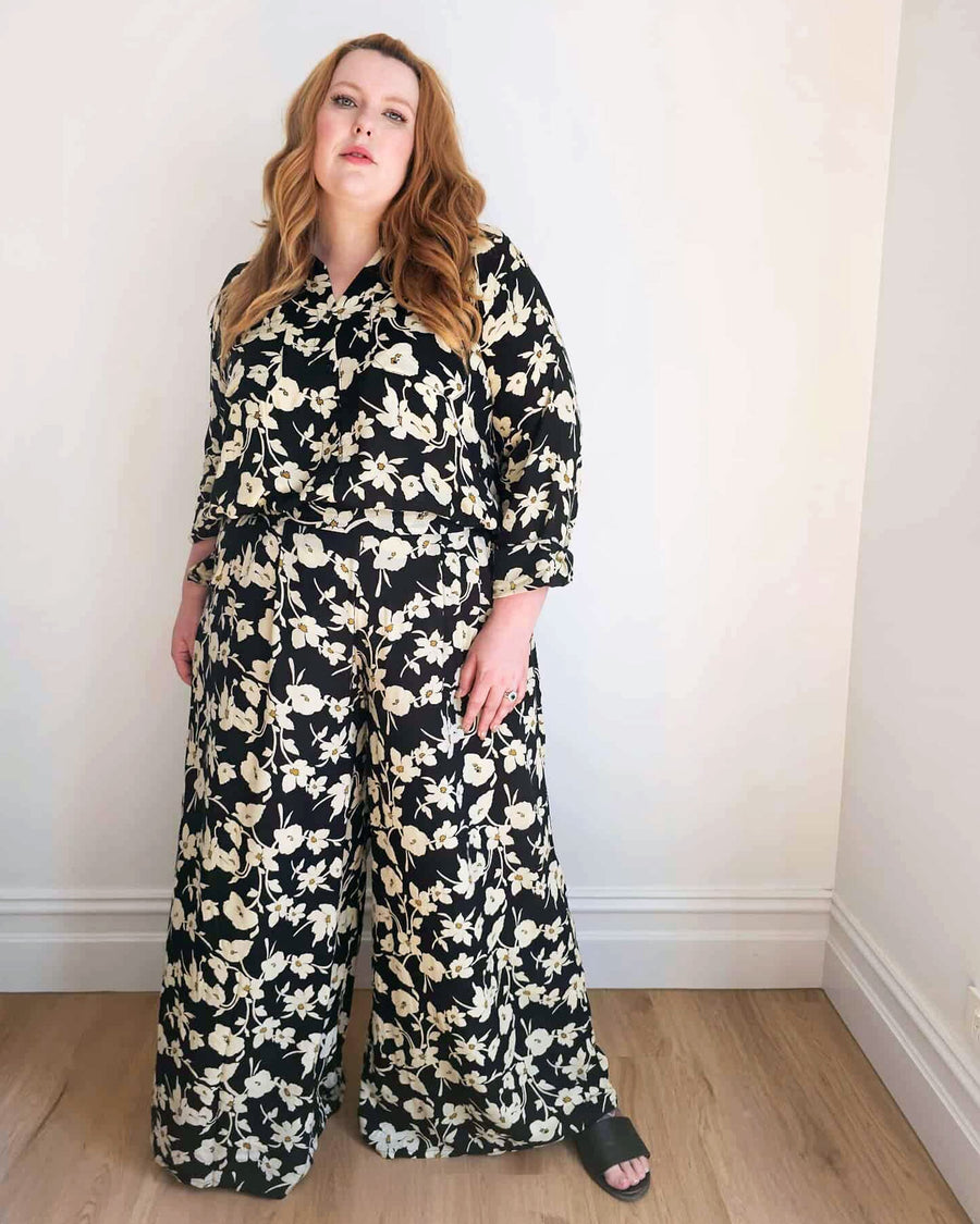 Palazzo Wide Leg Pants //Mono Floral