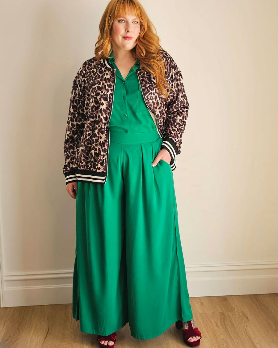 Palazzo Wide Leg Pants // Kelly Green