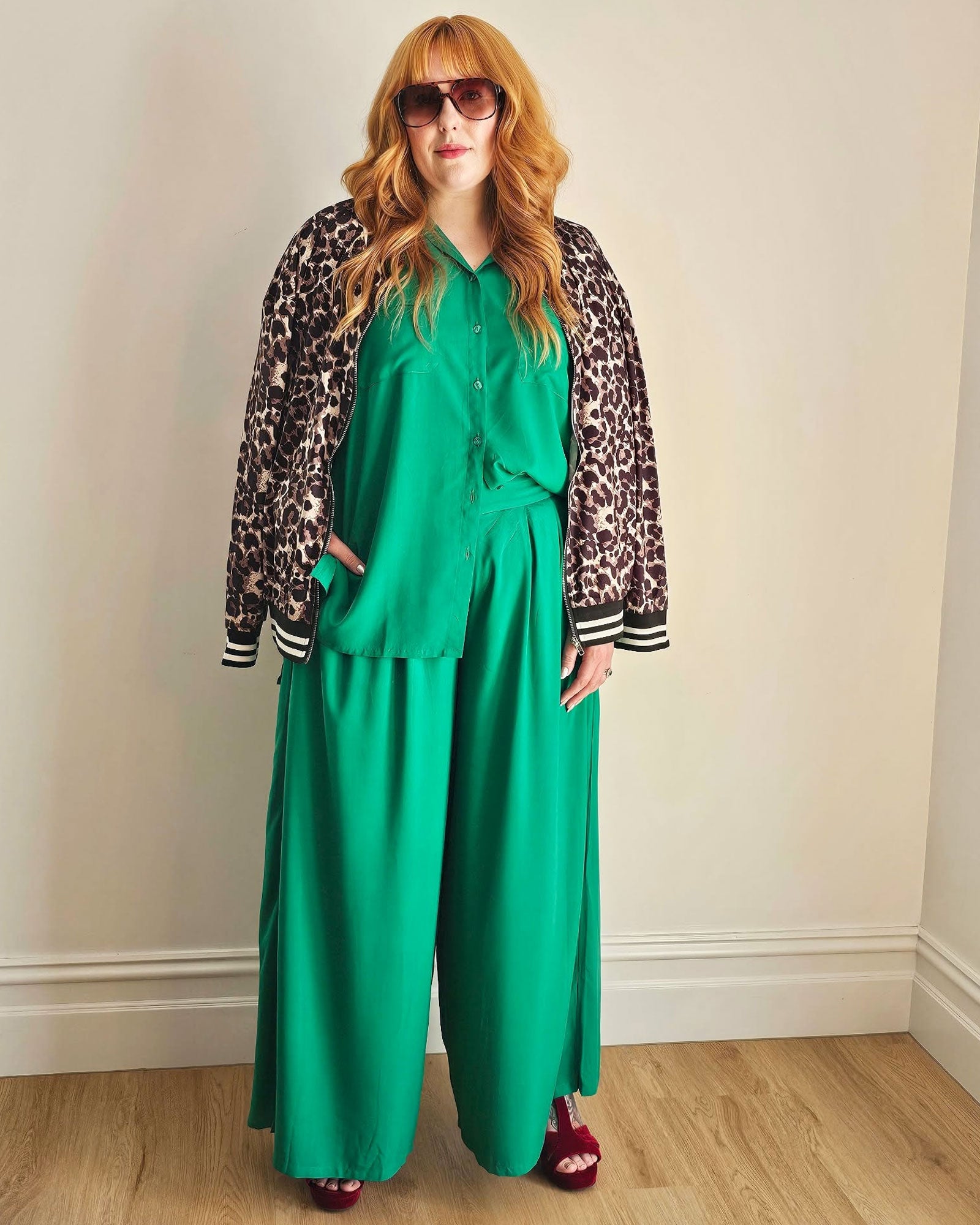 Palazzo Wide Leg Pants // Kelly Green