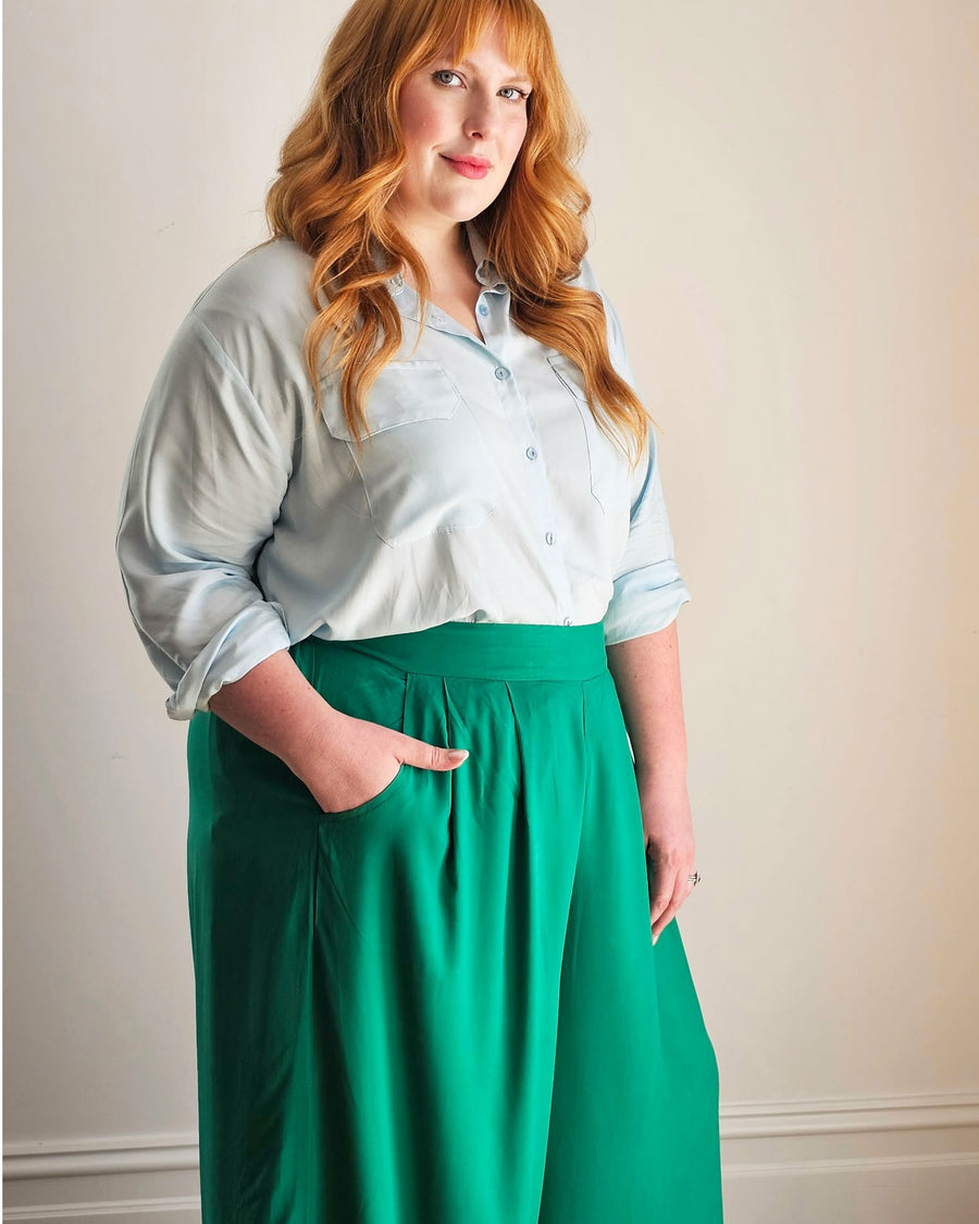 Palazzo Wide Leg Pants // Kelly Green