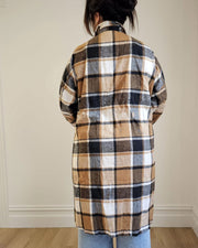 Casual Plaid Shacket // Caramel
