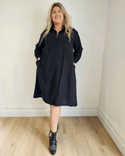 Blake Shirt Dress // Black Linen