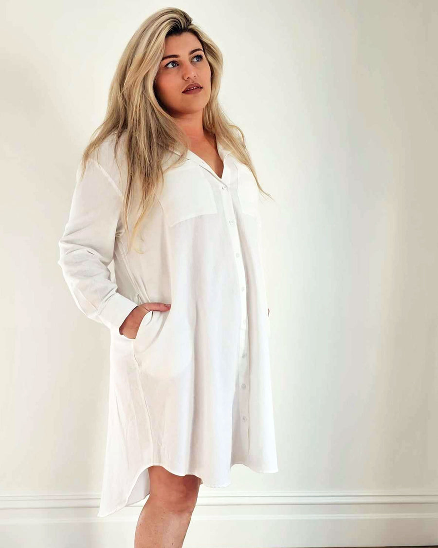 Boyfriend Shirt Dress // White